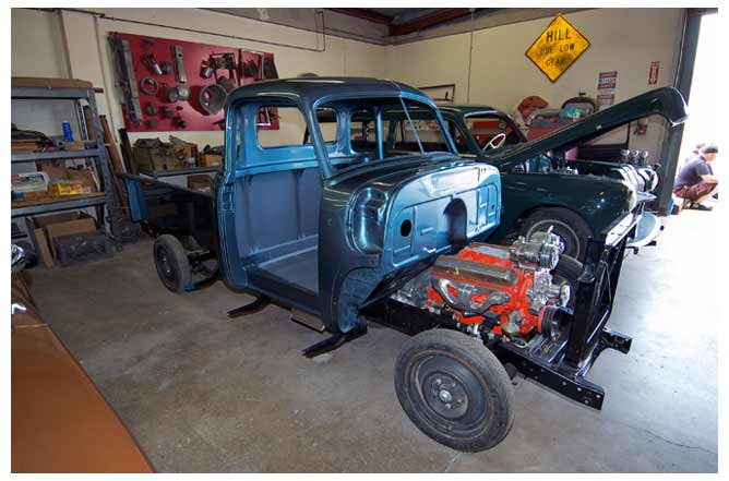 1952 Chevy Pickup Painted and the engine in